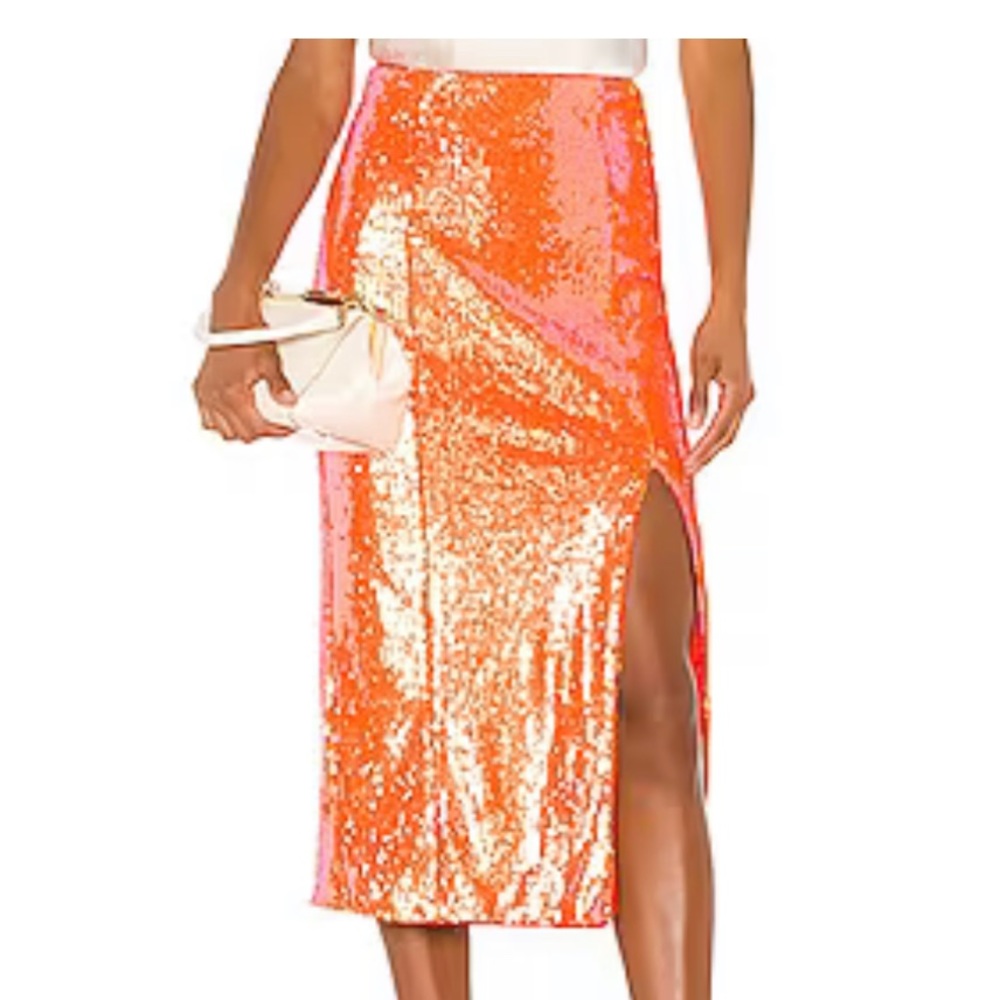 Orange sequin skirt